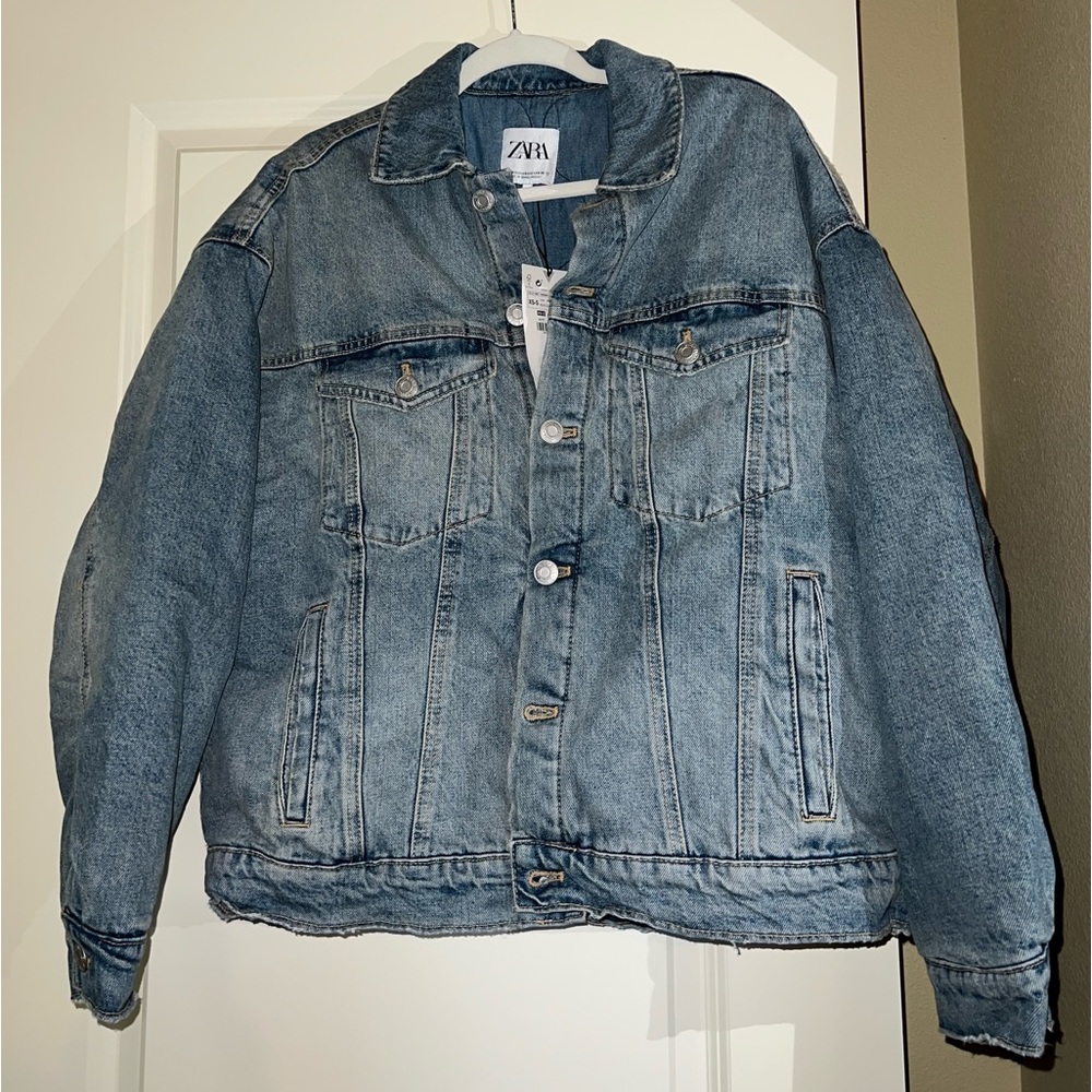 NWT ZARA QUILTED DENIM JACKET XS-S